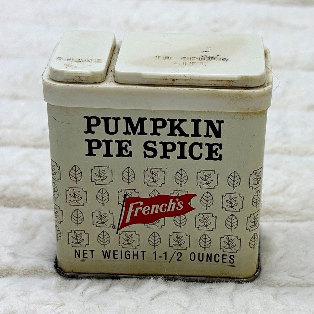 Vintage French’s Pumpkin Pie Spice Tin 1.5 Oz R.T. French Rochester NY Metal